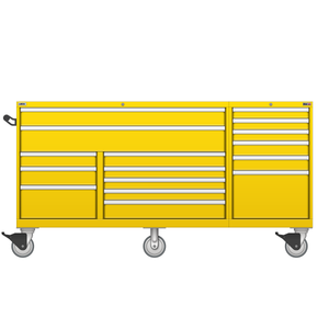 LISTA Technician Series Mobile Drawer Cabinet, Triple Bank, 16 Drawer, 78.5" W 28.5" D 41.5" H (TSTB750-1601-M)