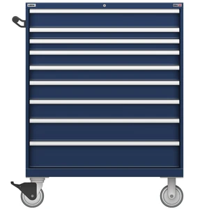 LISTA Technician Series Mobile Drawer Cabinet, Shallow, 9 Drawer, 40.3" W 22.5" D 53.3" H (TSHS1050-0906-M)