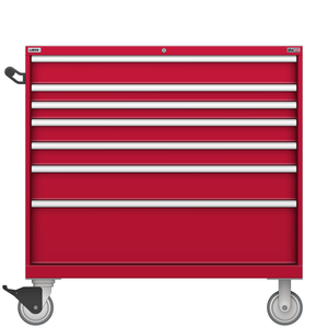 LISTA Technician Series Mobile Cabinet, Shallow, 7 Drawer, 47.0" W 22.5" D 47.4" H (TSMS900-0701-M)