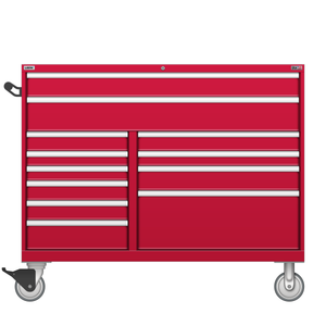 LISTA Technician Series Mobile Drawer Cabinet, Double Bank, 12 Drawer, 56.5" W 28.5" D 47.4" H (TSDW09C06-1201FL-M)