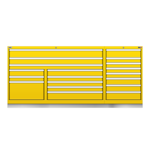 LISTA Technician Series Stationary Cabinet, Triple Bank, 18 Drawer, 78.5" W 28.5" D 35.8" H (TSTB750-1802)