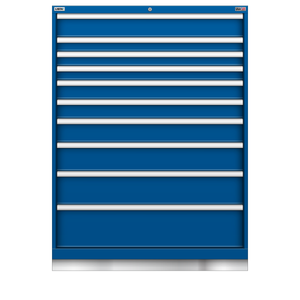 LISTA Technician Series Stationary Cabinet, Shallow, 10 Drawer, 40.3" W 22.5" D 54.5" H (TSHS1225-1027)