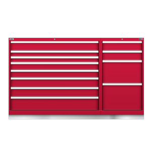 LISTA Technician Series Stationary Cabinet, Double Bank, 12 Drawer, 69.2" W 28.5" D 41.7" H (TSMWMP900-1201)