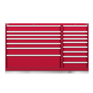 LISTA Technician Series Stationary Cabinet, Double Bank, 16 Drawer, 69.2" W 28.5" D 41.7" H (TSMWMP900-1601)