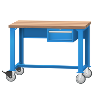 LISTA Mobile Industrial Workbench, w/ Hanging Cabinet, 48" W x 30" D x 35.25" H (WB2100-4830)