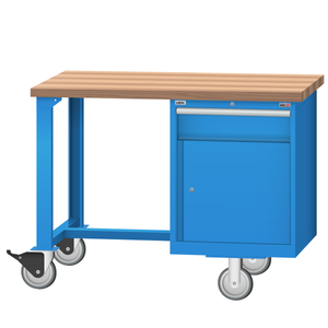 LISTA Mobile Industrial Workbench, w/ Combination Storage Cabinet, 48" W x 30" D x 37.25" H (WB2300-4830)