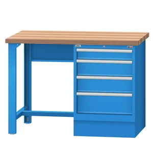 LISTA Industrial Workbench, w/ 4 Drawer Storage Cabinet, 48" W x 30" D x 35.25" H (WB1200-4830)