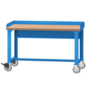 LISTA Mobile Industrial Workbench, w/ Back & End Stops, 60" W x 30" D x 35.25" H (WB2001-6030)