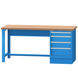 LISTA Industrial Workbench, w/ 4 Drawer Storage Cabinet, 72" W x 30" D x 35.25" H (WB1200-7230)