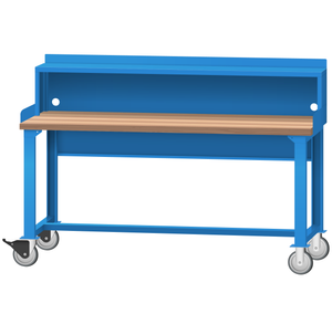 LISTA Mobile Industrial Workbench, w/ Stationary Riser Shelf, 72" W x 30" D x 35.25" H (WB2002-7230)
