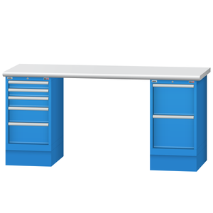 LISTA Technical Workbench, w/ 5-Drawer and 2-Drawer Storage Cabinets, 72" W x 30" D x 35.25" H (TB3500-7230)