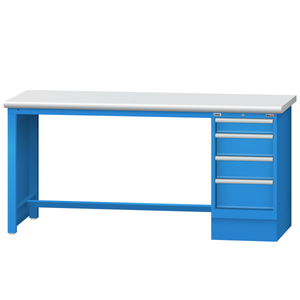 LISTA Technical Workbench, w/ 4-Drawer Storage Cabinet, 72" W x 30" D x 35.25" H (TB3200-7230)