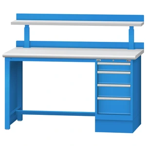 LISTA Technical Workbench, w/ 4-Drawer Storage Cabinet & Adjustable Riser Shelf, 60" W x 30" D x 35.25" H (TB3201-6030)