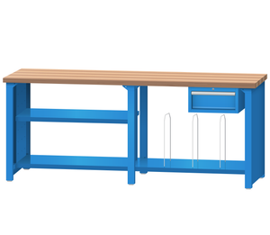 LISTA Packing Bench, w/ Hanging Cabinet & 2 Bottom Shelves, 84" W x 30" D x 35.25" H (PS6500-8430)