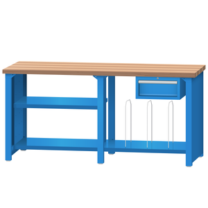 LISTA Packing Bench, w/ Hanging Cabinet & 2 Bottom Shelves, 72" W x 30" D x 35.25" H (PS6500-7230)