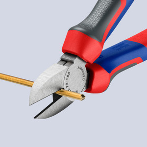 KNIPEX Diagonal Cutters, Comfort-Grip, 7-1/4" (70 02 180)