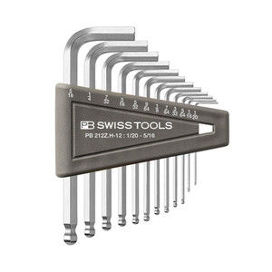 PB Swiss L-Key Set, Hex SAE, w/ Ball End, 1/20-5/16 in (PB 212Z.H-12) PB Swiss L-Key Set, Hex SAE, w/ Ball End, 1/20-5/16 in (PB 212Z.H-12)