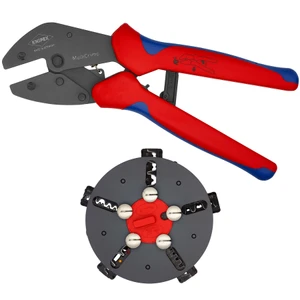 KNIPEX MultiCrimp® Crimping Pliers, 5-in-1, w/ Changer Magazine, 9 1/4" (97 33 02)