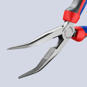 KNIPEX Long Nose Pliers, Snipe Nose w/ Side Cutter, 40° Angled, Comfort-Grip, 8" (26 22 200)
