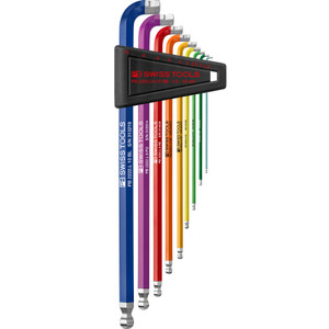 PB Swiss Rainbow L-Key Set, Hex, 90-100°, Long w/ Ball End, 1.5-10 mm (PB 2222.LH-10 RB) PB Swiss Rainbow L-Key Set, Hex, 90-100°, Long w/ Ball End, 1.5-10 mm (PB 2222.LH-10 RB)