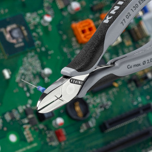 KNIPEX Precision Electronics Diagonal Cutters, Semi-Flush, ESD, 5-1/4" (77 02 130 ESD)