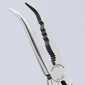 KNIPEX Extra Long Nose Pliers, Needle Nose, 45° Angled, 11" (28 81 280)