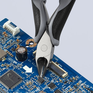 KNIPEX Precision Electronics Tapered Cutters, Flush, ESD, 5-1/4" (77 42 130 ESD)