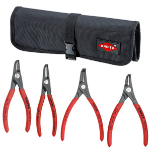 KNIPEX Precision Circlip Pliers Set in Tool Roll, 90° Angled, 4 pcs (9K 00 80 20 US)