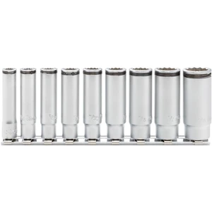 Ko-ken 1/4" Socket Set, 12-Point Deep SAE, Nut Grip, 7/32-9/16", 9 pcs (RS2355A/9)
