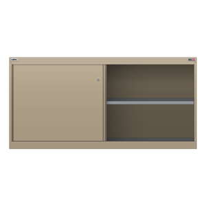 LISTA Shelf Cabinet, 2 Shelf, w/ Sliding Doors, 56.3" W 28.5" D 27.6" H (DWSD600)