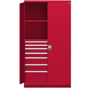 LISTA Tall Combination Cabinet, 7 Drawer, w/ Hinged Doors, 40.3" W 29.5" D 74.8" H (TC02-1750HW-03/DHD)