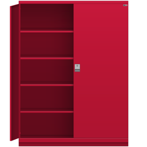 LISTA Tall Shelf Cabinet, 5 Shelf, w/ Hinged Doors, 56.3" W 29.5" D 74.8" H (TC01-1750DW-00/DHD)