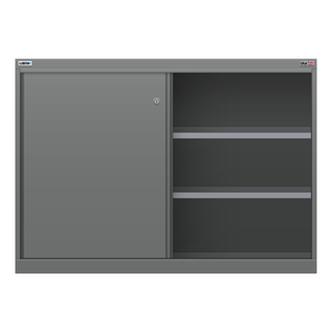 LISTA Shelf Cabinet, 3 Shelf, w/ Sliding Doors, 40.3" W 28.5" D 33.5" H (HWSD750)