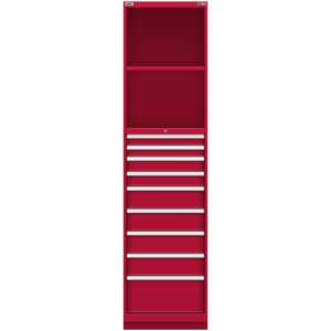 LISTA Tall Combination Cabinet, 9 Drawer, w/ Hinged Doors, 22.2" W 29.5" D 86.6" H (TC02-2050MP-03/DHD)