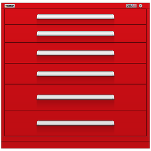 Vidmar Drawer Cabinet, 6 Drawer, 45" W 27.8" D 44" H (RP2147AL)