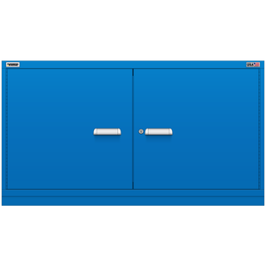 Vidmar Shelf Cabinet, Shallow, 2 Shelf, w/ Hinged Doors, 60" W 21.4" D 33" H (DLD1751AL)
