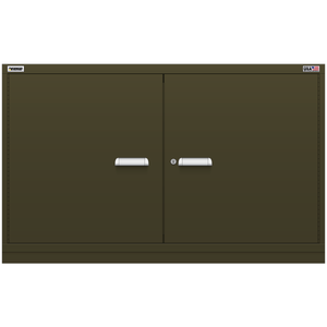 Vidmar Shelf Cabinet, Shallow, 2 Shelf, w/ Hinged Doors, 60" W 21.4" D 37" H (DLD2001AL)