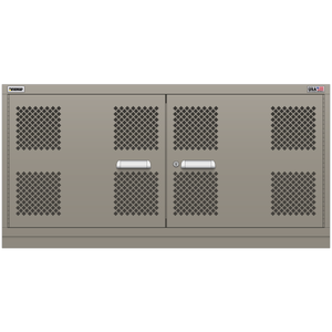 Vidmar Shelf Cabinet, 2 Shelf, w/ Hinged Mesh Doors, 60" W 21.4" D 30" H (DLEMD1551AL)
