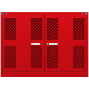 Vidmar Shelf Cabinet, 2 Shelf, w/ Hinged Mesh Doors, 60" W 21.4" D 44" H (DLEMD2451AL)