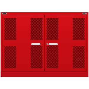 Vidmar Shelf Cabinet, Shallow, 2 Shelf, w/ Hinged Mesh Doors, 60" W 21.4" D 44" H (DLEMD2451AL)