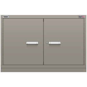 Vidmar Shelf Cabinet, Shallow, 2 Shelf, w/ Hinged Doors, 45" W 21.4" D 30" H (XLD1551AL)
