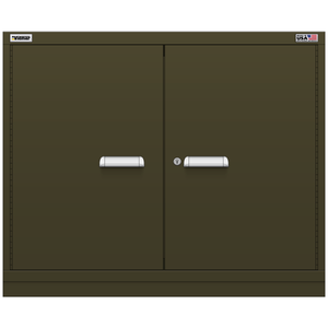 Vidmar Shelf Cabinet, 2 Shelf, w/ Hinged Doors, 45" W 21.4" D 37" H (XLD2001AL)