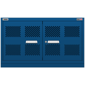 Vidmar Shelf Cabinet, Shallow, 2 Shelf, w/ Hinged Mesh Doors, 45" W 21.4" D 27" H (XLEMD1351AL)