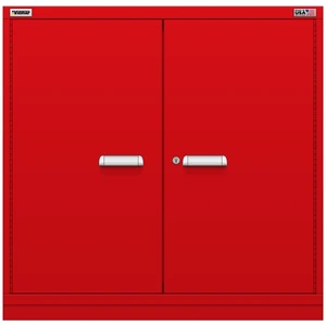 Vidmar Shelf Cabinet, Shallow, 2 Shelf, w/ Hinged Doors, 45" W 21.4" D 44" H (XLD2451AL)