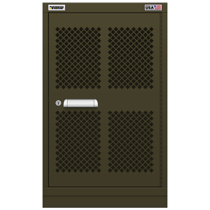 Vidmar Shelf Cabinet, 2 Shelf, w/ Hinged Mesh Door, 30" W 21.4" D 37" H (LWEMD20R/L1AL)