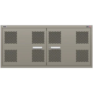 Vidmar Stacking Overhead Shelf Cabinet, 2 Shelf, w/ Hinged Mesh Doors, 60" W 27.8" D 27.8" H (DWOEMD1551AL)