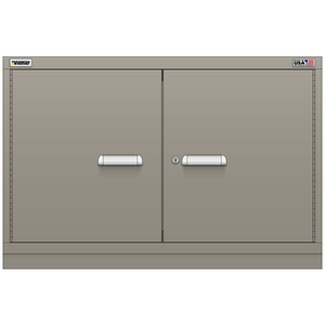 Vidmar Shelf Cabinet, 2 Shelf, w/ Hinged Doors, 45" W 27.8" D 30" H (XWD1551AL)