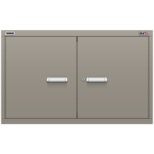 Vidmar Stacking Overhead Shelf Cabinet, Shallow, 2 Shelf, w/ Hinged Doors, 45" W 21.4" D 27.8" H (XLOD1551AL)