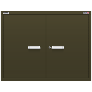 Vidmar Stacking Overhead Shelf Cabinet, Shallow, 2 Shelf, w/ Hinged Doors, 45" W 21.4" D 34.9" H (XLOD2001AL)