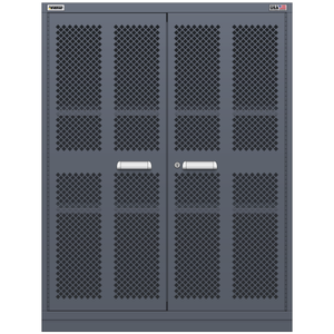 Vidmar Shelf Cabinet, 3 Shelf, w/ Hinged Mesh Doors, 45" W 21.4" D 59" H (XLEMD3402AL)